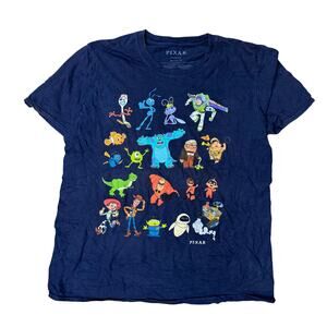 DISNEY DISNEYLAND PIXAR RETRO SHIRT MENS L LARGE BLUE NAVY PARK TEE TSHIRT